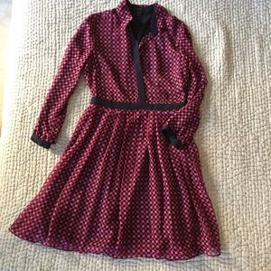 J. Crew silk houndstooth print dress size 4